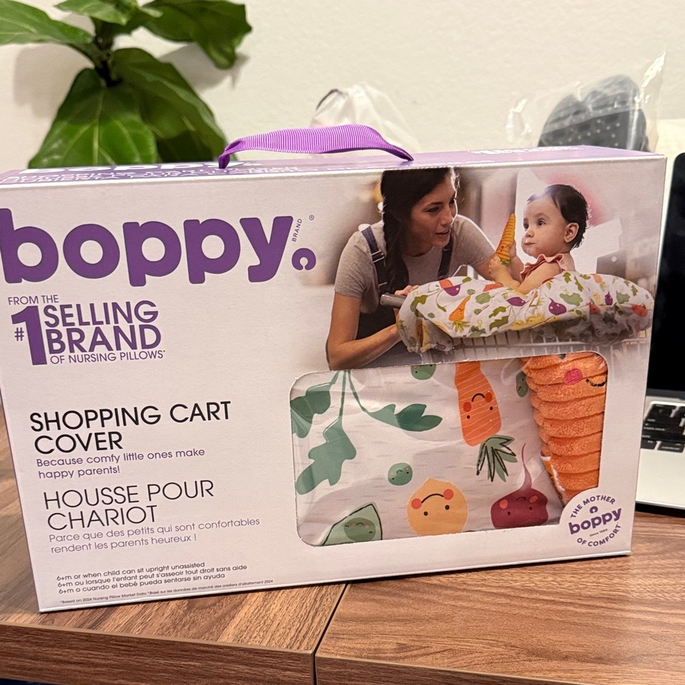 Brand New Boppy Shopping Cart Cover - Playful Orange and Green Design